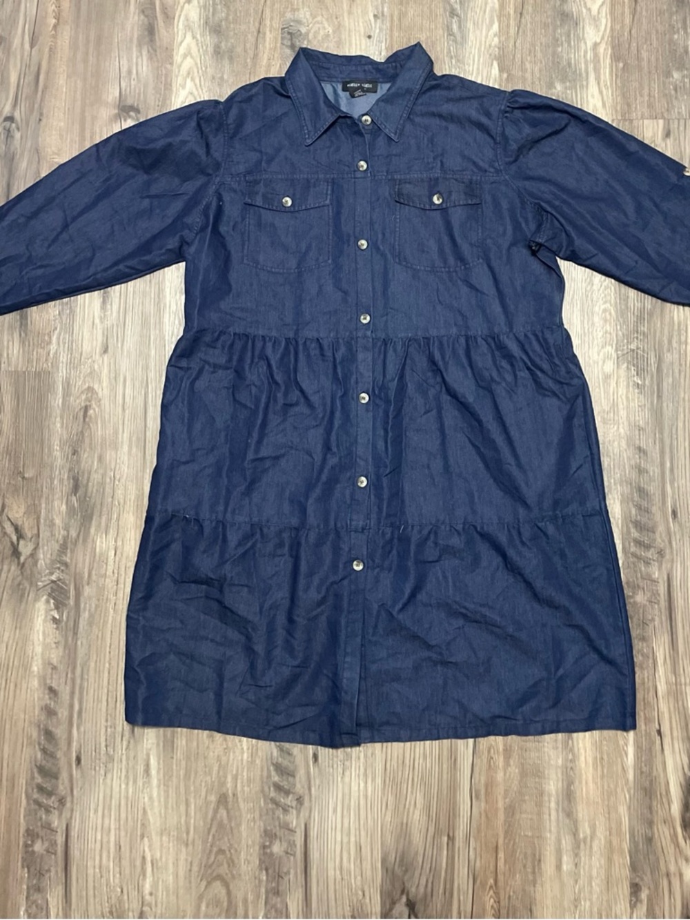 Eighty Eight Navy Blue Denim Maxi Shirt Dress